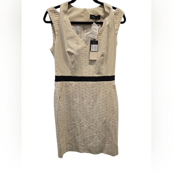 Nwt $1050 Piazza Sempione Sheath Poka Dot dressSZ IT 44
